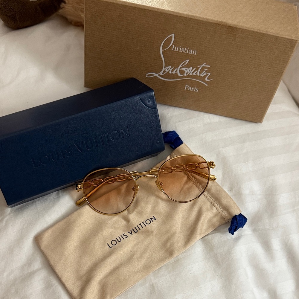 Louis Vuitton Gold and Brown Sunglasses